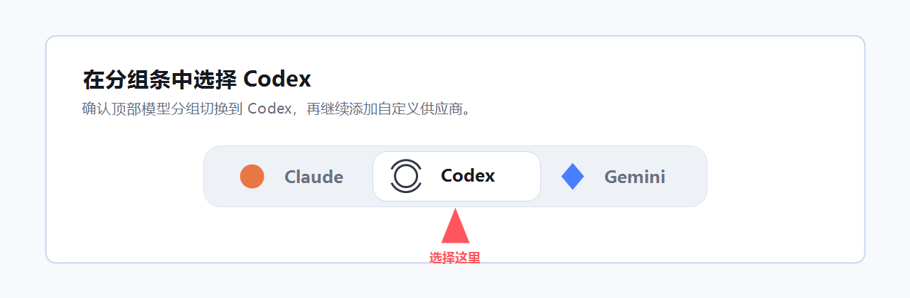 在分组条中选择 Codex